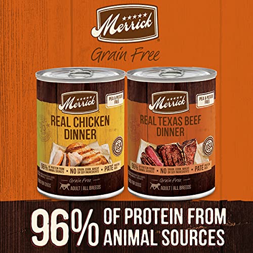 Merrick Grain Free Wet Dog Food Variety Pack, Real Texas Beef And