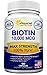 Biotin with 10,000 MCG - Max Strength Vitamin B Supplement for Men & Women, Vitamin B7 Biotin Pills to Improve Skin Health, Hair Growth, Thicker Nails & Energy, 180 Capsules 10000mcg Complex