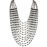 Zhenhui Vintage Bohemia Multilayer Beads Choker Chain Necklace Women Girls Fashion Jewelry Accessories (Black)