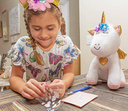 Light Autumn Unicorn Gifts - Unicorn Stuffed Animal - Unicorn Toys for Girls Any Year Old - Bonus Headband and Stickers with Plush Stuffed UnicornToy - Perfect for Any Gift or Party!