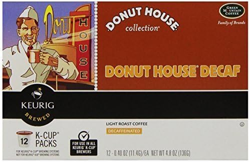 Donut House Coffee, Light Roast Decaf, K-Cup Portion Pack for Keurig K-Cup Brewers, 12-Count (Pack of 3) by Donut House Collection