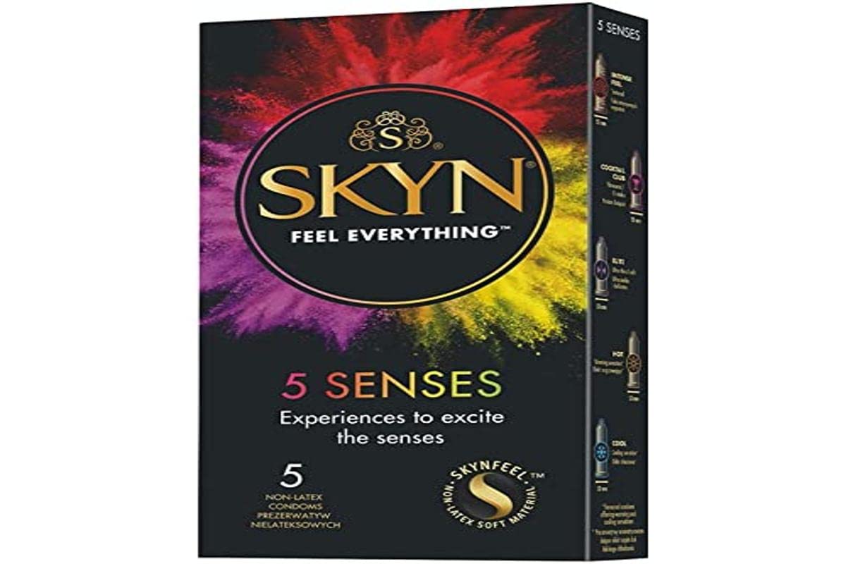 SKYN 5 Senses Condoms Mix Latex Sensoprene Condoms - 5 Pack