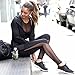 Lookatool Women Fitness Leggings High Waist Mesh Patchwork Skinny Push Up Pants (S, Black)