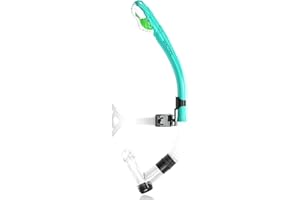 WACOOL Training Headstrap Support Dry Top Snorkel Tube Comfortable Mouthpiece One-Way Purge Valve for Pool Open Water Scuba Lap Swimming Swimmer Diving Snorkeling