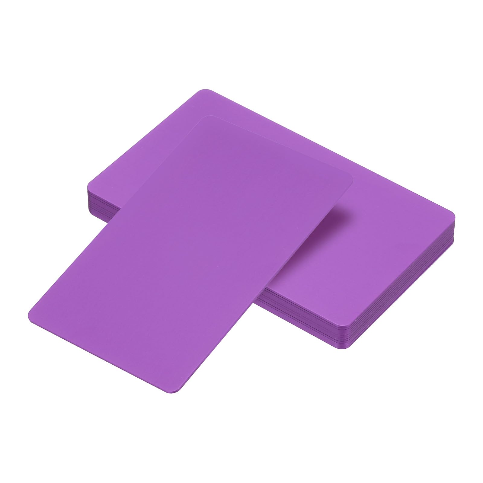 PATIKIL 0.8mm Metal Business Cards, 12 Pack Blank Name Card Laser Engraving Anodized Aluminum for DIY Gift Cards, Purple