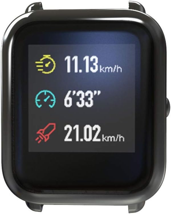 Cywulin Protective Case Cover for Huami Amazfit Bip Youth, Soft TPU Silicone Rugged Armor Bumper Protection Frame Shell Scratch Shatter Resistant Shock Proof for Huami Amazfit Bip (Black)