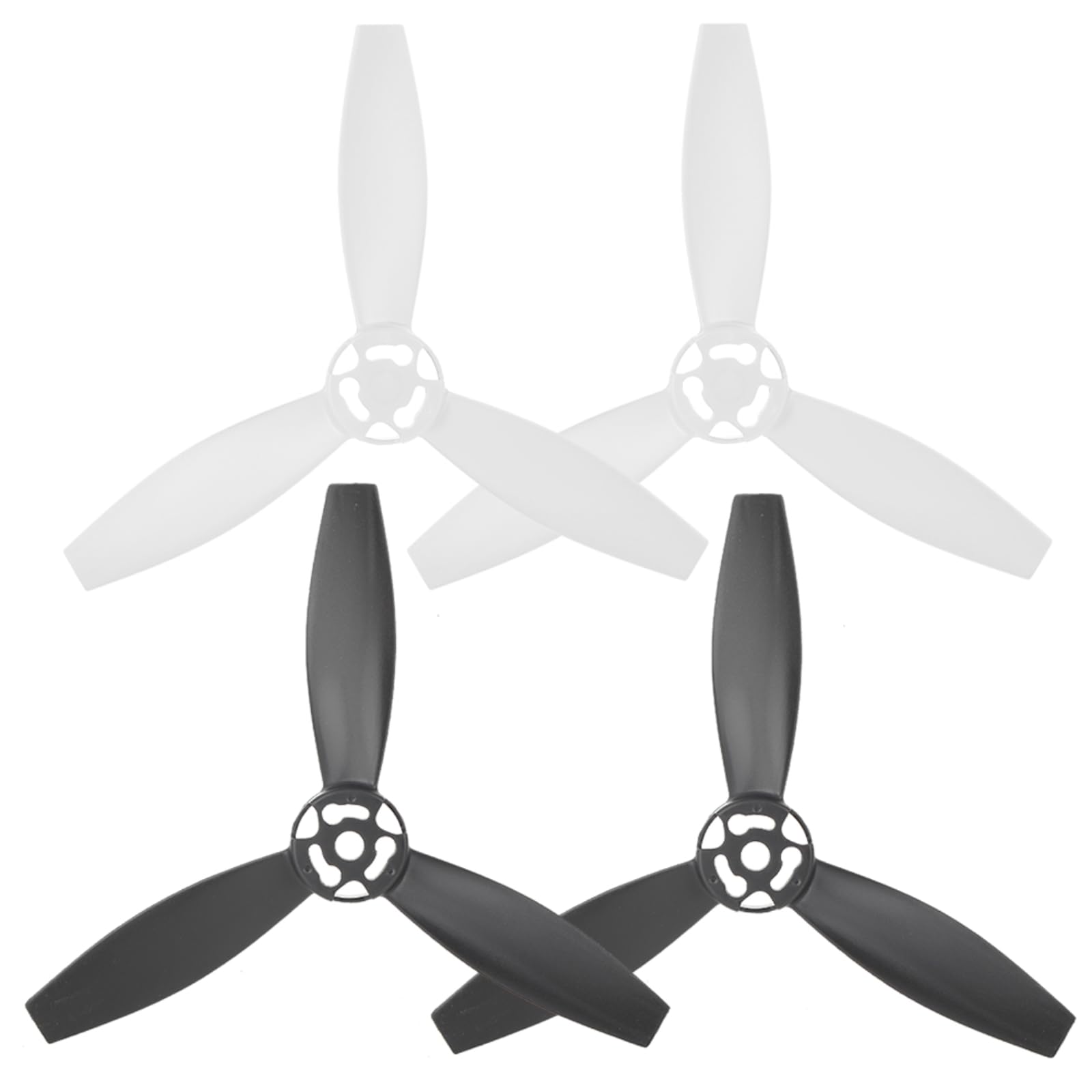 Dilwe RC Drone Propeller Blade, 4 Pcs RC Quadcopter Propeller Blade Replacement Propellers RC Airplane Accessory Upgrade Parts Compatible with Bebop 2 Drone (Type C (2pcs Black 2pcs White))