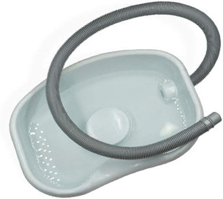 Portable Shampoo Basin-Hair Washing Tray for Neck Rest PP Material Thickening Sink With Drain Pipe Ideal for Elderly, Pregnant Women, Disabled and Children Over 3 Years Old 45 * 35cm (Gray)