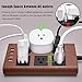 SUPERDANNY 10ft 15A Power Strip, 6 Outlets 4 USB Ports Surge Protector with 14AWG Extension Cord, Angle Flat Plug Adjustable Voltage 110V-240V for Kitchen Office Home Gaming Room,Brown