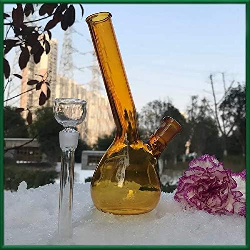 Amber Glass Bong Pipe for Smoking 18cm 14mm Joint