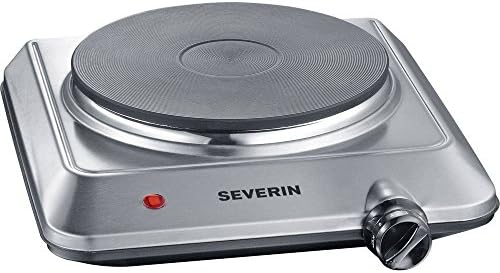 Kp1092 Rechaud - Piastra Elettrica 1500w - Diametro 18 Cm - Termostato Regolabile - Ideale Per Cucine Piccole / Acciaio Inox