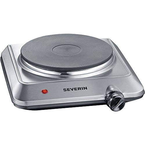 Kp1092 Rechaud - Piastra Elettrica 1500w - Diametro 18 Cm - Termostato Regolabile - Ideale Per Cucine Piccole / Acciaio Inox