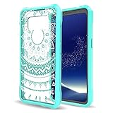 Samsung S8 Active Case ,Galaxy S8 Active Case Clear with HD Screen Protector,Anoke Mandala Ultra Thin Slim Fit Hard Back TPU Bumper Protective Phone Cover Cases for Samsung Galaxy S8 Active TM CH Mint