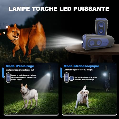 Anti Barking Dog, Powerful Ultrasonic Dog Breeding Detractor with 3 Modes, Deterrent Bark Control Range 15 m with 30 Day Battery Life, Portable Anti-Bark Device