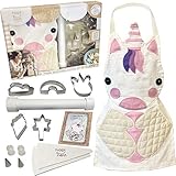 Hapinest Kids Baking Set for Girls Gifts Ages 4 5 6 7 8 Year Old Make and Bake Cookies Unicorn Apron and Cookie Cutters, 14 pieces