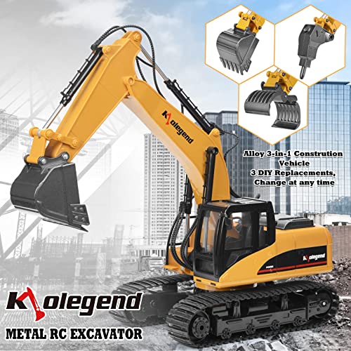 kolegend 3 in 1 Remote Control Excavator with Grab Drill Metal Shovel
