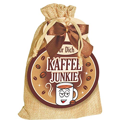Kaffeesäckchen - Kaffee Junkie - als Geschenk für Kaffeeliebhaber und Kaffeegenießer. Witzige Geschenkidee mit Kaffee im…