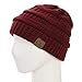Yourstyle USA Trendy Warm Chunky Soft Stretch Cable Knit Slouchy Beanie (One Size, Burgundy)
