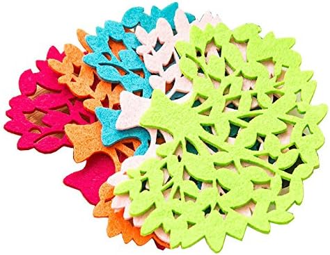 vijTIAN 5PCS Novel and Unique Big Tree Colorful Cup Drinks Holder Mat Tableware Placemat for Living Room, Kitchen, Dining Room, Cafe