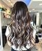 Ugeat 14Inch 10Pcs 120Gram 100 Remy Human Hair Clip In Extensions Full Head Silky Straight Balayage Omber Color #2 Darkest Brown Fading To #10 Ombre Hair Clip Extensions