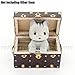 Odoria 1:12 Miniature Vintage Treasure Chest Wooden Case with Leather Cover Dollhouse Decoration Accessories