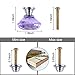 Drawer Knobs, YIFAN Set of 10 Door Cabinet Dresser Pulls 30mm Diamond Shape Glass Handles for Home Office Cupboard Bonus Silver Screws, Great for DIY- Lavender