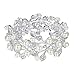 Sunshinesmile Bridal Wedding Jewelry Crystal Rhinestone Pearl Leaf Stretch Bracelet Silver