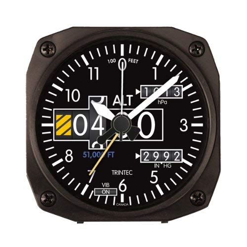 Trintec 2060 Series NV Aviation Altimeter Altitude Travel Alarm Clock 3.5 Sq