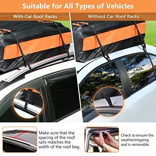 Rooftop Cargo Carrier, Heavy Duty Car Roof Bag for All Cars with