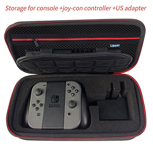 Liboer Hard Carrying Case Travel Bag with Handle for Nintendo Switch Console and Accessories BN30 (Console, Charger and Joycon not Included)