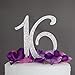 Ella Celebration 16 Cake Topper 16th Birthday Sweet 16 Party Supplies Decoration Ideas Silver Rhinestone Number (Silver)