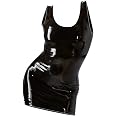 EXLATEX Women's Latex Fitness Leggings - Fetish Long Pants, Black, Size Large