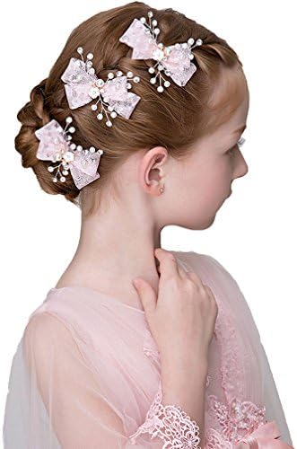 3 Packs Headdress Flowers Pearls Rhinestones Beading Beautiful Girls Hair Accessories Princess Hair Jewelry Ceremony performce Prom Party Wedding (FZZ)