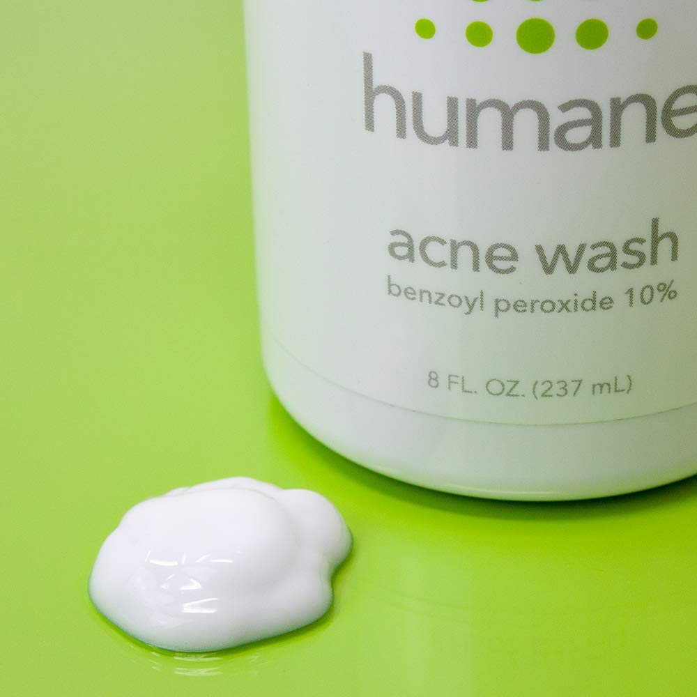 Humane Face & Body Acne Wash, 10 Benzoyl Peroxide Acne Treatment, Oil