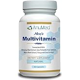 Men’s Multivitamin Supplement – Daily Energy, Immune & Heart Support – with Zinc, Magnesium, B12, CoQ10, Turmeric, Ginseng & More – 60 Vegetable Capsules – AnuMed