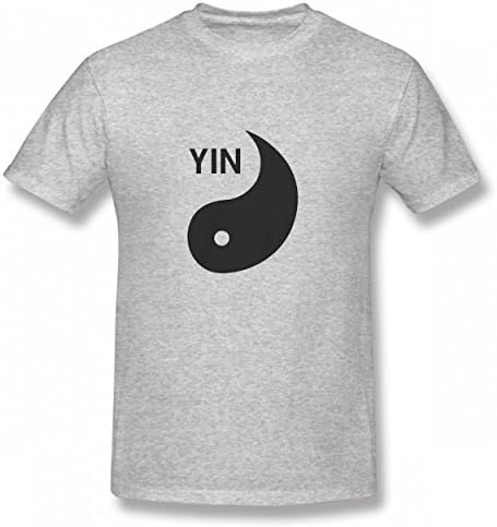 Hui Shop Yin Yang Gossip Tshirt Printed Cotton T-Shirts Tops Logo Men Tee Gray
