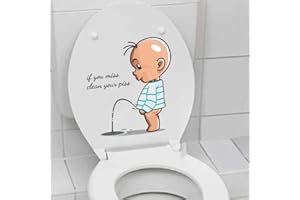 If You Miss,Clean Your Toilet Sticker, Funny Toilet Seat Sticker, Waterproof Vinyl Wall Art Sign Decor Toilets Lid and Tank C