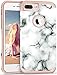 iPhone 7 Plus Case, Imikoko iPhone 8 Plus Marble Case Hybrid Protective with Hard PC Plastic Slim Cute Case Cover for iPhone 7/8 Plus