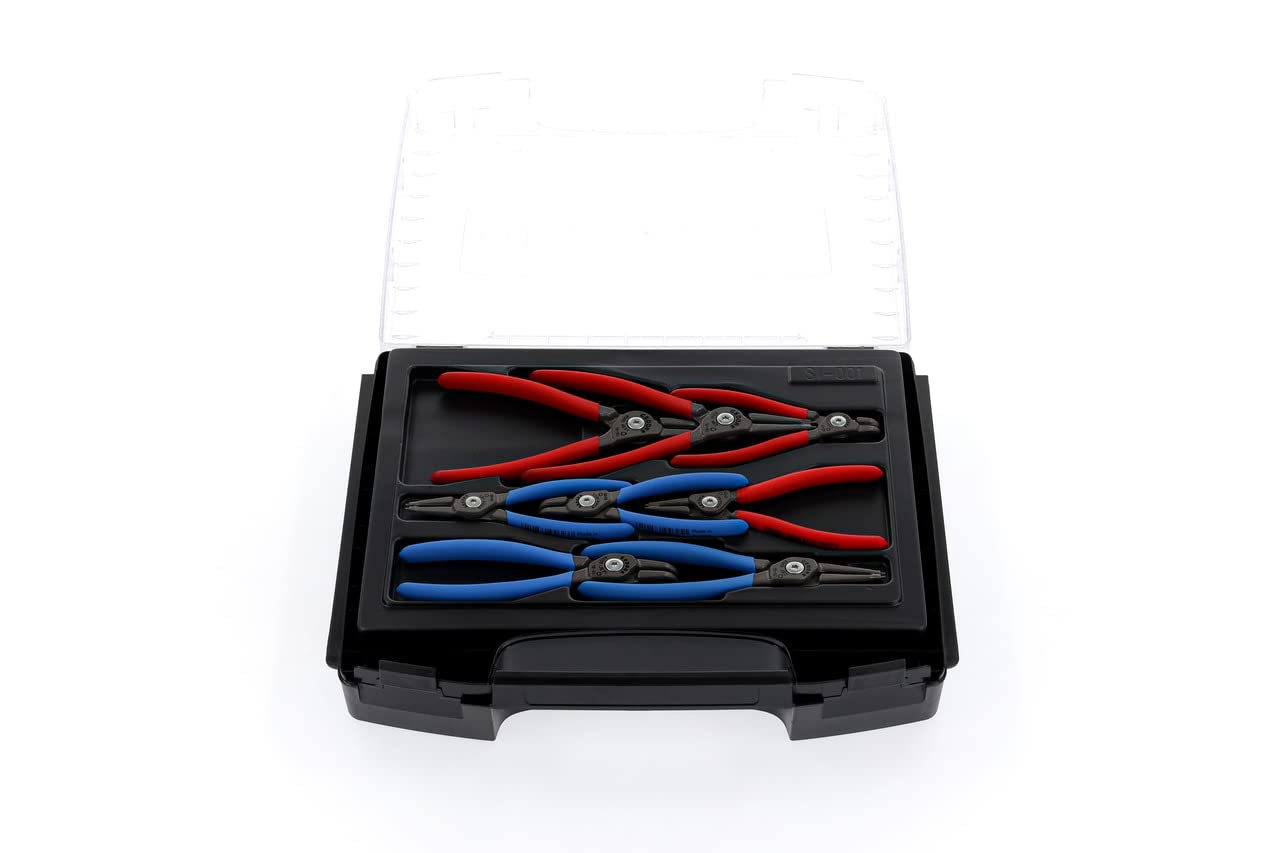 GEDORE Circlip pliers set, 8-pc., Tool set for inner and outer circlips, Straight and 90° angled, 1101-005