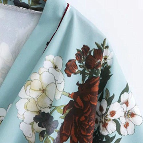 Women Kimono Jacket Cardigan Yukata Coat Short Haori Noragi Outwear Retro Loose Top (As Picture Show, US XXS Bust: 40.2")