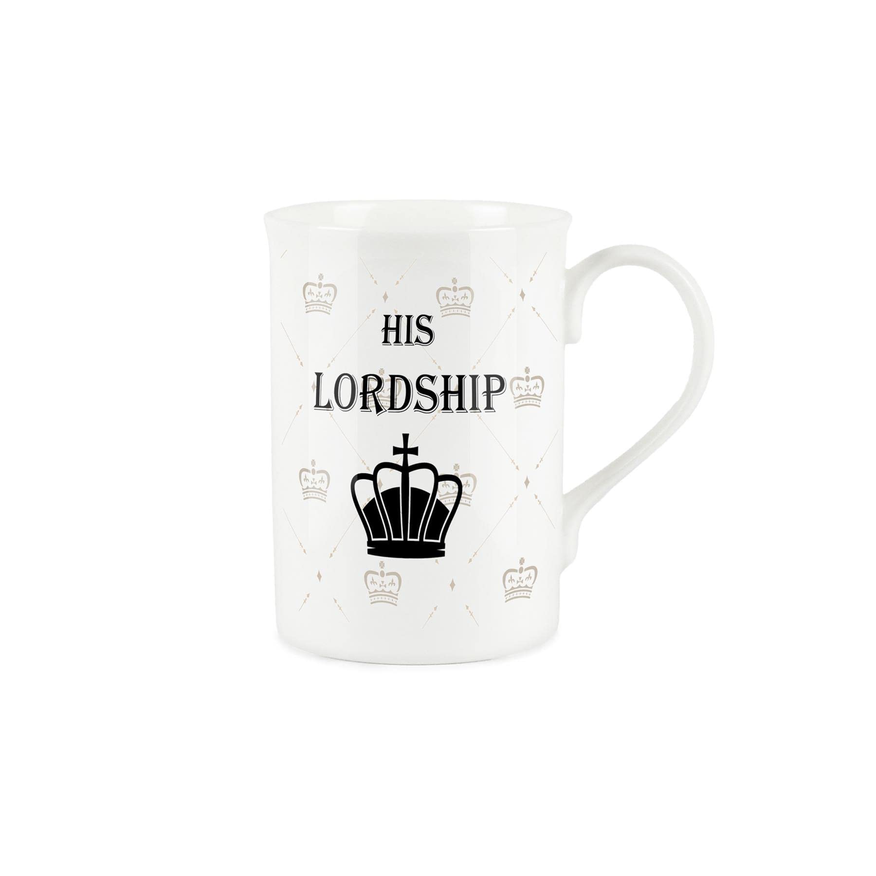 Purely Home His Lordship Novelty Mug - Bone China White Cup Coffee/Tea Present Gift