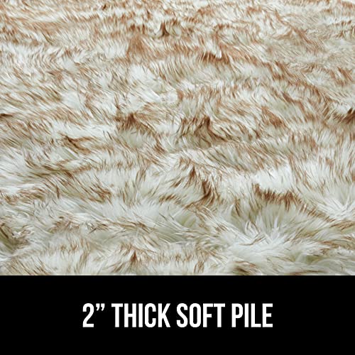 Gorilla Grip Fluffy Faux Fur Area Rug, 4x6, Rubber Backing, Machine Washable Soft Furry Rugs for