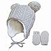 Twinklebelle Toddler Kids Winter Hats & Mittens Fleece Lined Unisex (M: 6-24 Months, Hat & Mitten Set: Grey Bear)