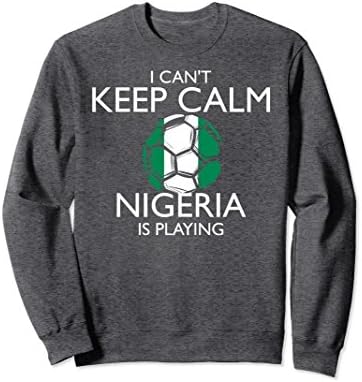 Unisex Nigeria Football Jersey 2018 Nigerian Soccer Sweatshirt Medium Dark Heather