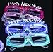 12 Pack LED Light Up Glasses - Happy New Year Assorted Flashing Lights - Fun New Year Party Decorations, Party Favors