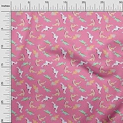 oneOone Georgette Viscose Pink Fabric Colorful