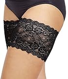Bandelettes Elastic Anti-Chafing Thigh Bands - Prevent Thigh Chafing - Black Onyx, Size A