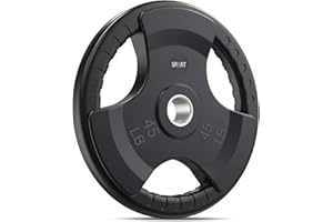 SPART Weight Plate 2-Inch Rubber Coated Olympic Grip Plate for Barbell,Solid Cast Iron Weight Plates in Pairs or Single for Strength Training,Weightlifting,Crossfit,Home Gym(5LB/10LB/25LB/35LB/45LB)