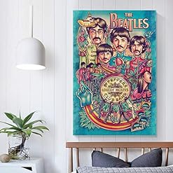 XYDQ The Beatles Band Rock UK Poster sur toile et décoration murale 60 x 90 cm - Les Beatles, Paul McCartney, John Lennon, RIngo Starr, George Harrison XYDQ The Beatles Band Rock UK Poster sur toile et décoration murale 60 x 90 cm – Image 5