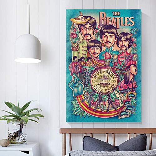 XYDQ The Beatles Band Rock UK Poster sur toile et décoration murale 60 x 90 cm - Les Beatles, Paul McCartney, John Lennon, RIngo Starr, George Harrison XYDQ The Beatles Band Rock UK Poster sur toile et décoration murale 60 x 90 cm – Image 6